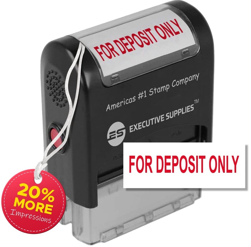 Executive Supplies for Deposit ONLY Stamp self Inking Stamp,Stamps Deposit only-Red Ink- Rubber Stamps with More Impressions, Designed with Advanced Technology by Executive Supplies - Image 1
